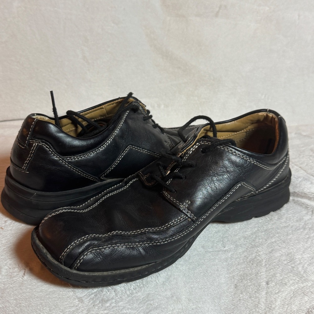 Dockers Leather Trustee Oxford Style Tie Dress Shoe Black Men's 11M Stitching - Picture 1 of 10